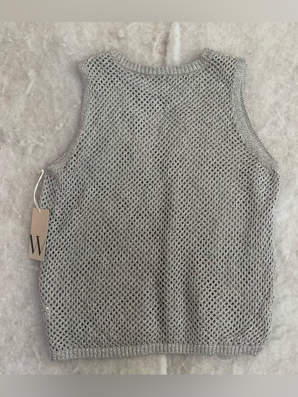 Worthington Silver Open-Weave Knit Tank(SKU778) - Picture 3 of 4